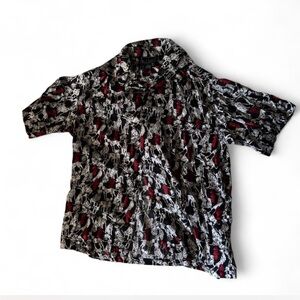 Men’s short sleeve silk Nicole Miller button up